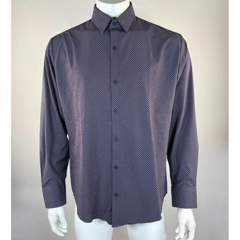Mizzen Main Leeward Dress Shirt Mens M EUC $138 Long Sleeve Stretch Comfort